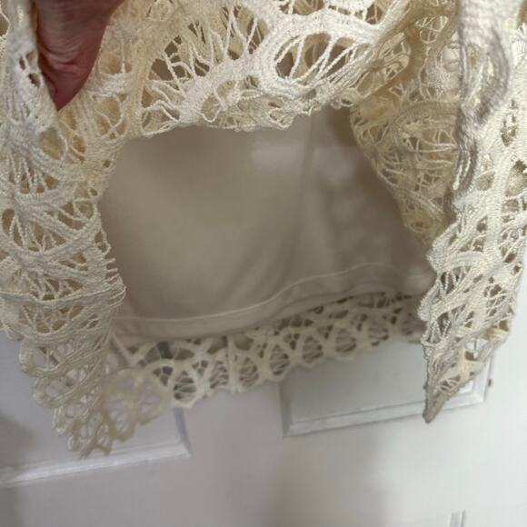 Adiva Boho‎ Lace Skirt Large Long Layered Cotton Crochet Look Gypsy Cowgirl Midi - Picture 6 of 7